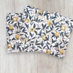 William Morris & Co Pomegranate Ochre Standard Shams Set of 2 Cotton Percale NEW